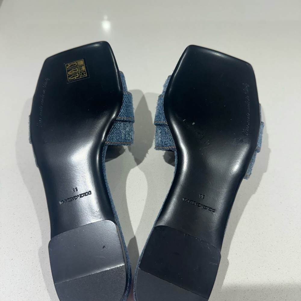 Dolce & Gabbana Denim Slides with Rhinestone Buckle - Picture 3 of 4